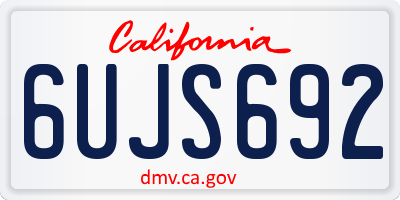 CA license plate 6UJS692