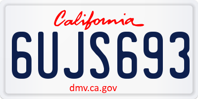 CA license plate 6UJS693