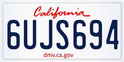 CA license plate 6UJS694