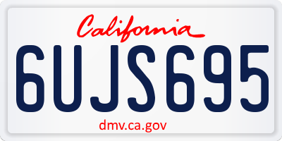 CA license plate 6UJS695