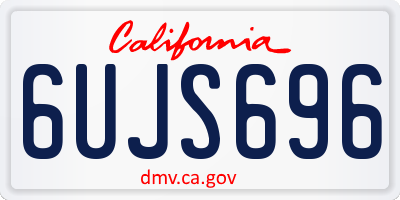 CA license plate 6UJS696