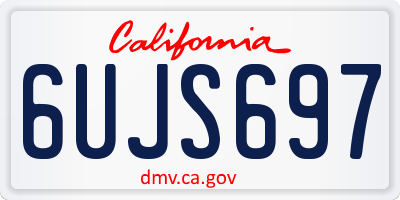 CA license plate 6UJS697