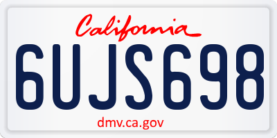CA license plate 6UJS698