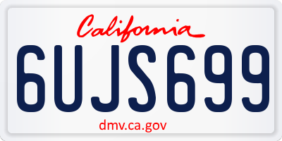 CA license plate 6UJS699