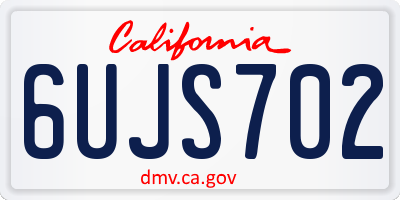 CA license plate 6UJS702
