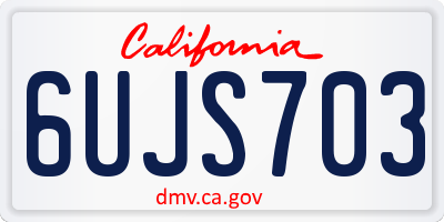 CA license plate 6UJS703