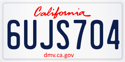 CA license plate 6UJS704