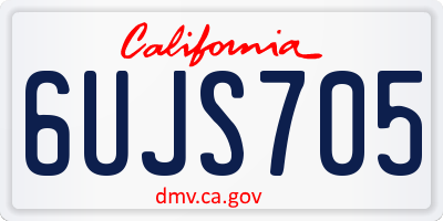CA license plate 6UJS705