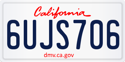 CA license plate 6UJS706