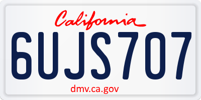 CA license plate 6UJS707