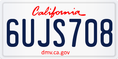 CA license plate 6UJS708