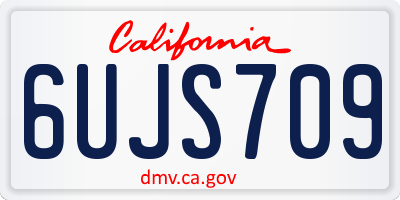 CA license plate 6UJS709