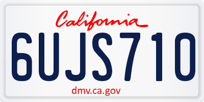 CA license plate 6UJS710