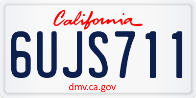 CA license plate 6UJS711