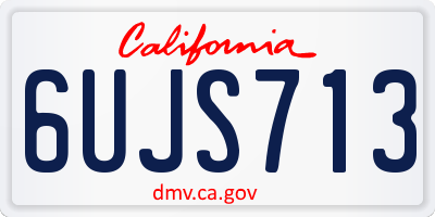 CA license plate 6UJS713