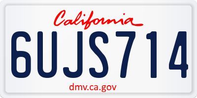 CA license plate 6UJS714