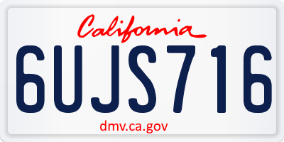 CA license plate 6UJS716