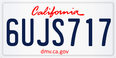 CA license plate 6UJS717