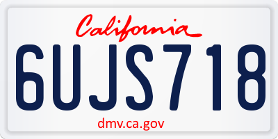 CA license plate 6UJS718