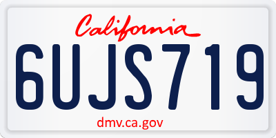 CA license plate 6UJS719
