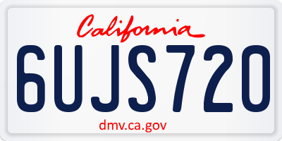 CA license plate 6UJS720