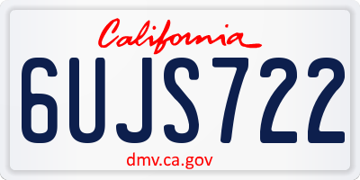 CA license plate 6UJS722