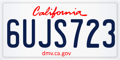 CA license plate 6UJS723