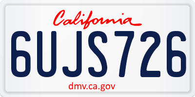 CA license plate 6UJS726