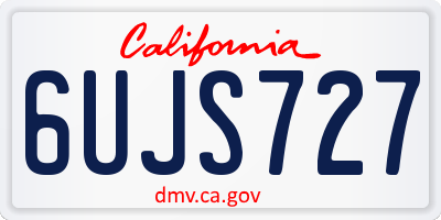 CA license plate 6UJS727