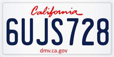 CA license plate 6UJS728