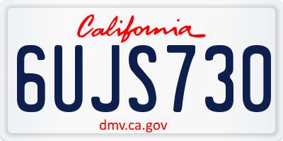 CA license plate 6UJS730