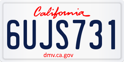 CA license plate 6UJS731