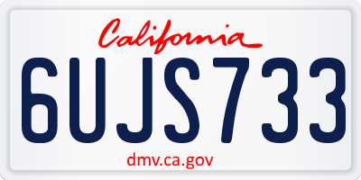 CA license plate 6UJS733