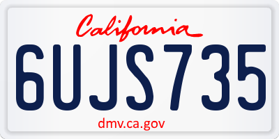 CA license plate 6UJS735