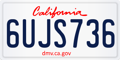 CA license plate 6UJS736