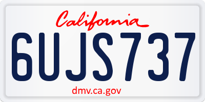 CA license plate 6UJS737
