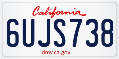 CA license plate 6UJS738