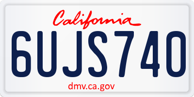 CA license plate 6UJS740