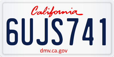 CA license plate 6UJS741