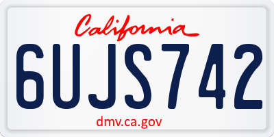 CA license plate 6UJS742