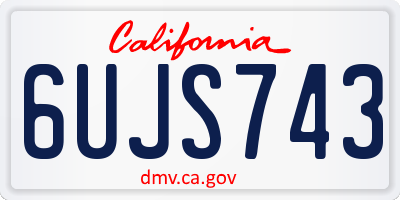 CA license plate 6UJS743