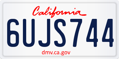 CA license plate 6UJS744