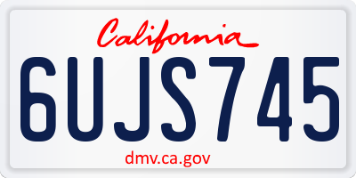 CA license plate 6UJS745