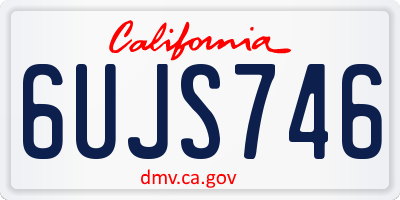 CA license plate 6UJS746