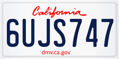 CA license plate 6UJS747