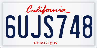 CA license plate 6UJS748