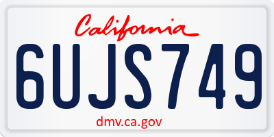 CA license plate 6UJS749