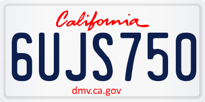 CA license plate 6UJS750