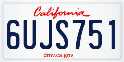 CA license plate 6UJS751