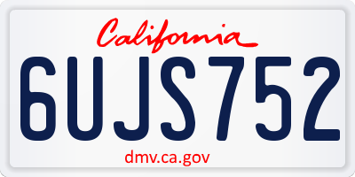 CA license plate 6UJS752